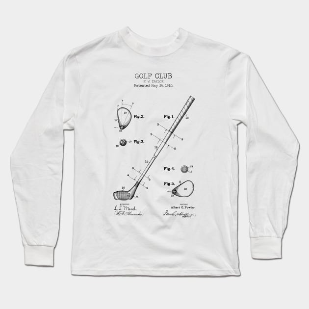 GOLF CLUB patent Long Sleeve T-Shirt by Dennson Creative